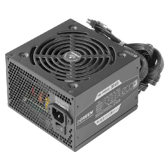 منبع تغذیه کامپیوتر گرین مدل GP500A-ECO Rev3.1 80 Plus توان 500 وات