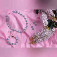 نیم ست منجوق بافی (تو گردنبندی_گوشواره _دستبند)