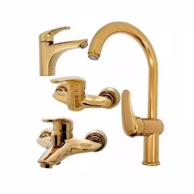 ست 4 تکه شیرآلات کلار مدل دریا طلایی