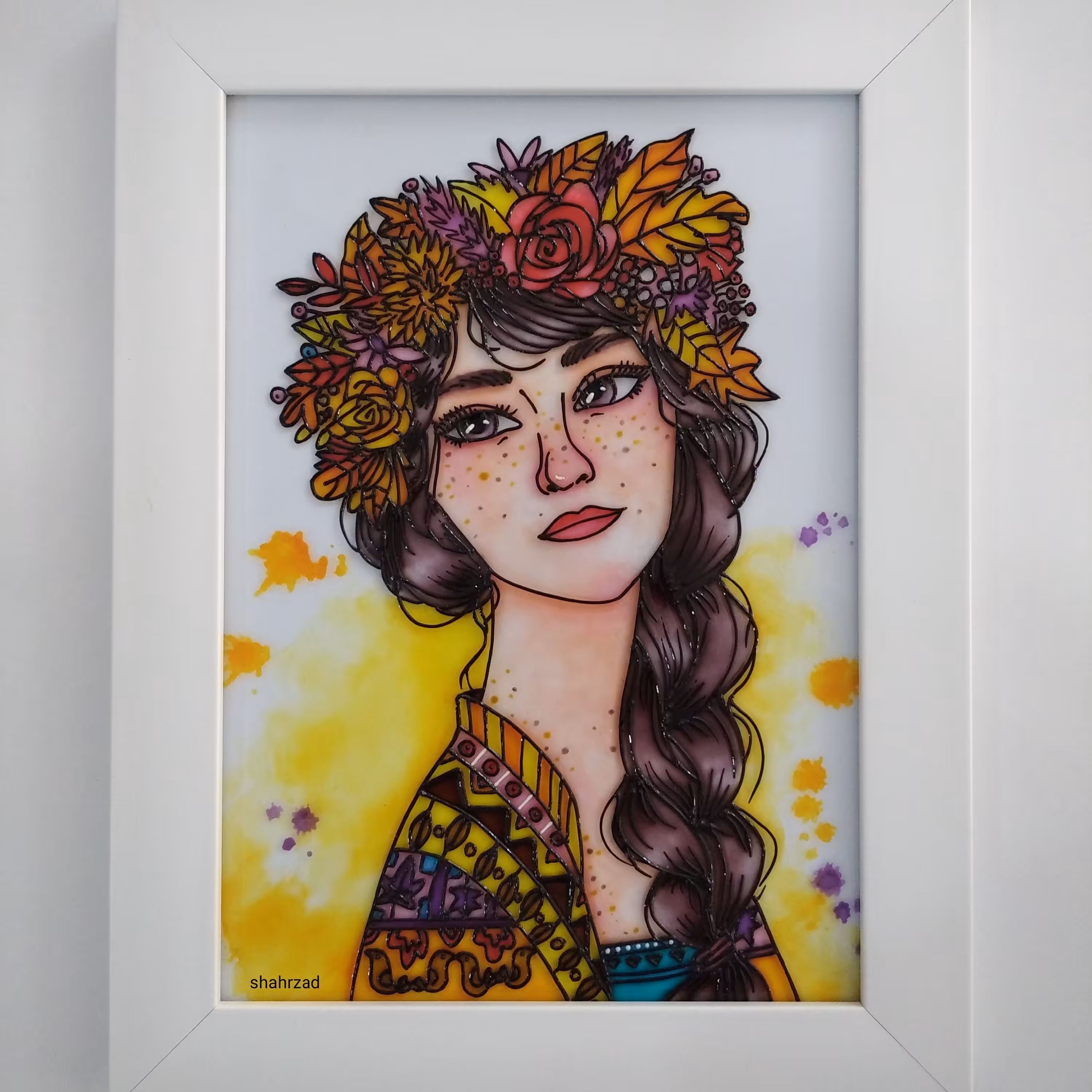 تابلو ویترای طرح دخترانه ابعاد 29 در  22