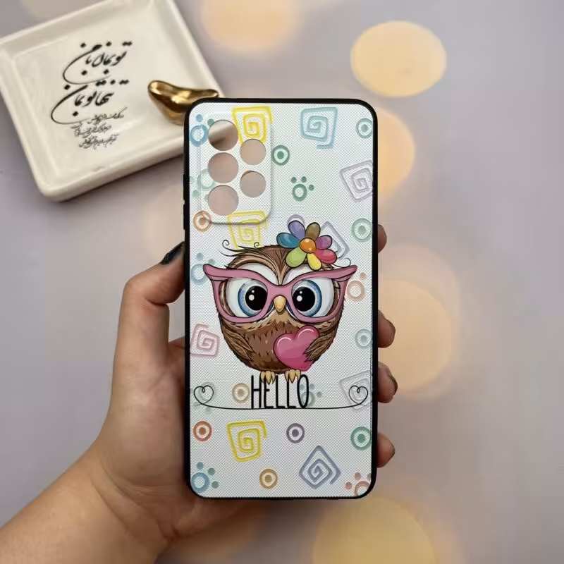 قاب گوشی Galaxy M52 5G سامسونگ دور ژله ای طرح برجسته فانتزی مدل جغد کد 76161