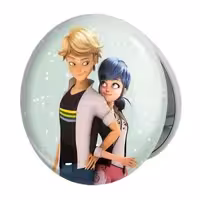 آینه جیبی خندالو طرح دختر کفشدوزکی و پسر گربه ای مدل تاشو کد 3510