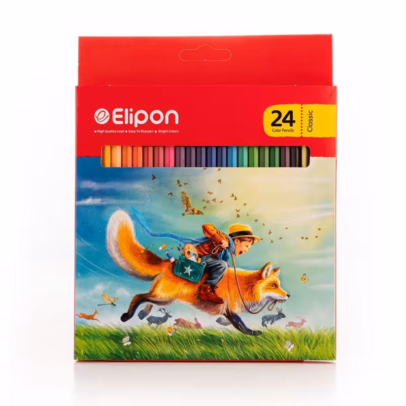 مداد رنگی 24 رنگ الیپون 