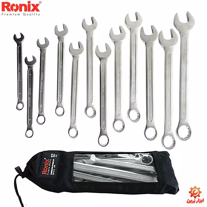 مجموعه 12 عددی آچار یک سر تخت و رینگی رونیکس مدل RH-2102
