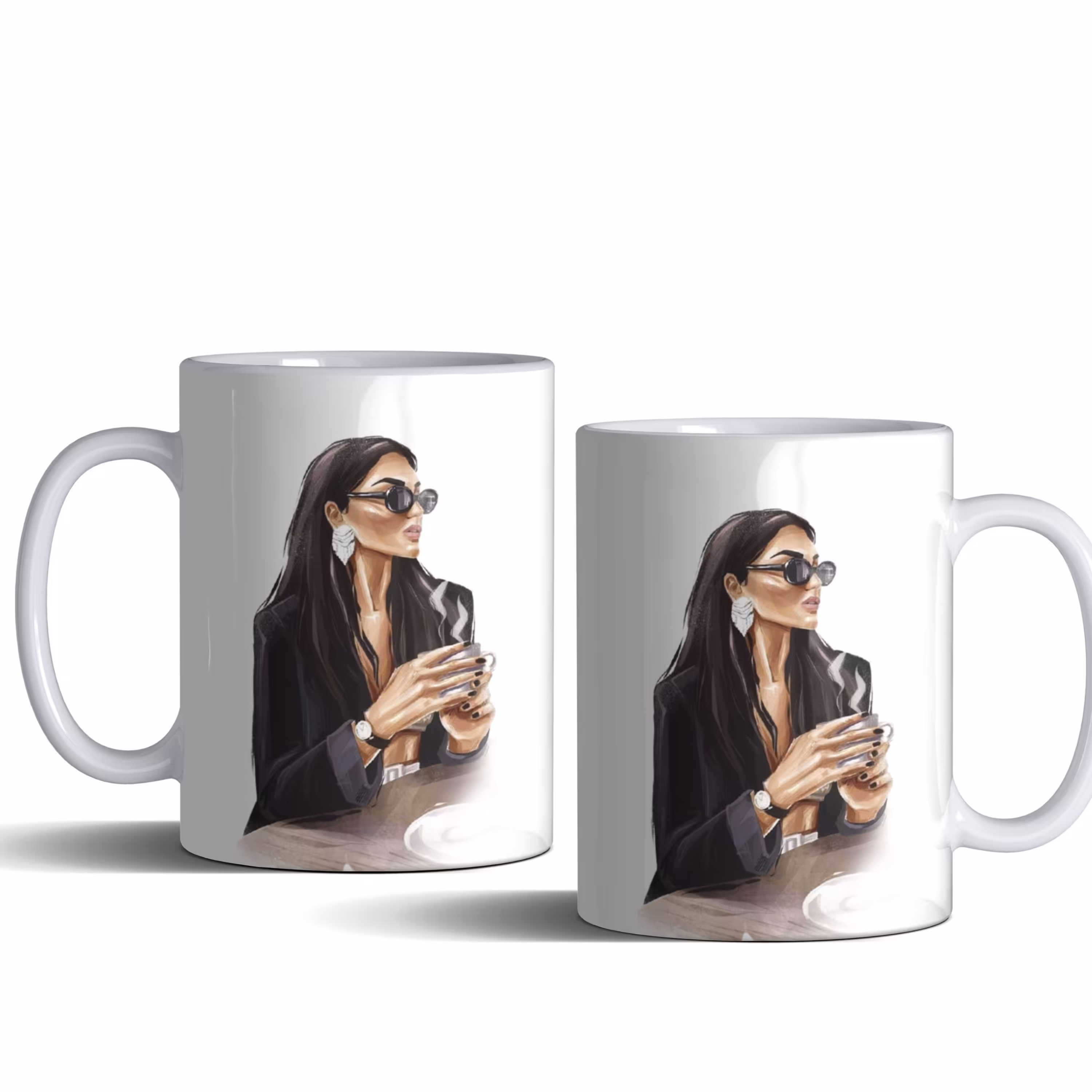 لیوان (ماگ) هنری با طرح زن با اعتماد به نفس