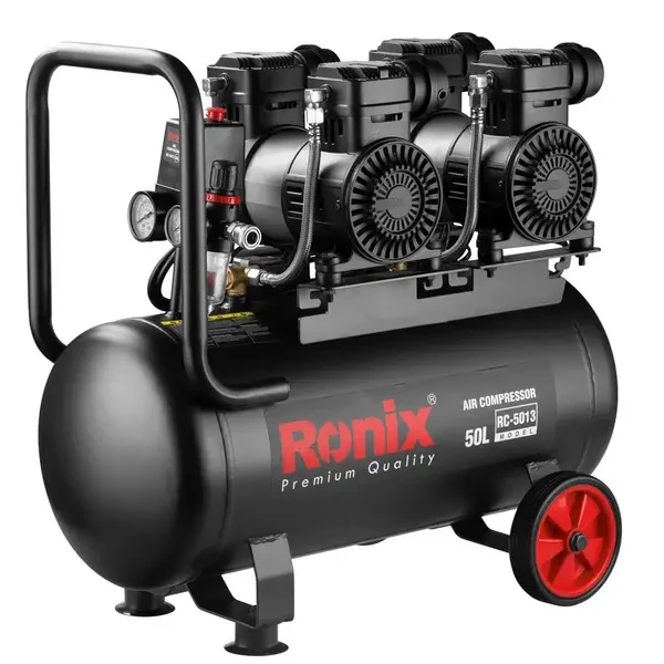 کمپرسور باد بیصدا 50 لیتری دو موتور رونیکس RC-5013 - ابزار یراق