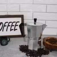 قهوه جوش و اسپرسو ساز دستی 3 کاپ رنگ استیل