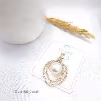 مدال نگین دار با مروارید ژوپینگ کدM35