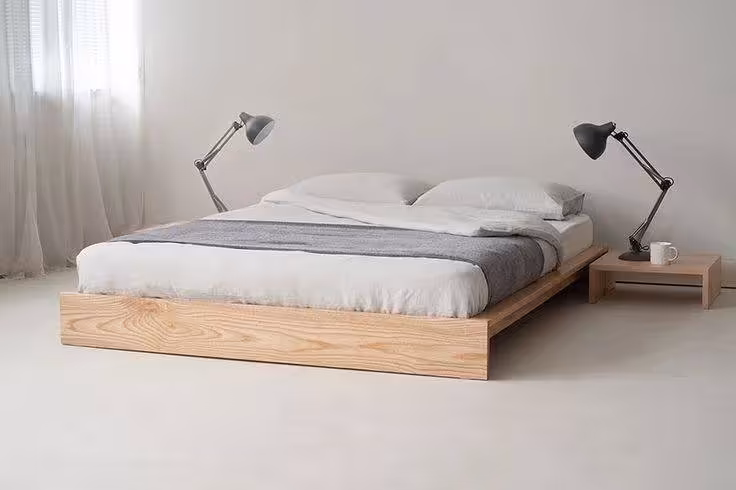 تخت خواب دو نفره سبک مدرن سایز 200*160 با روکش بلوط کد 437