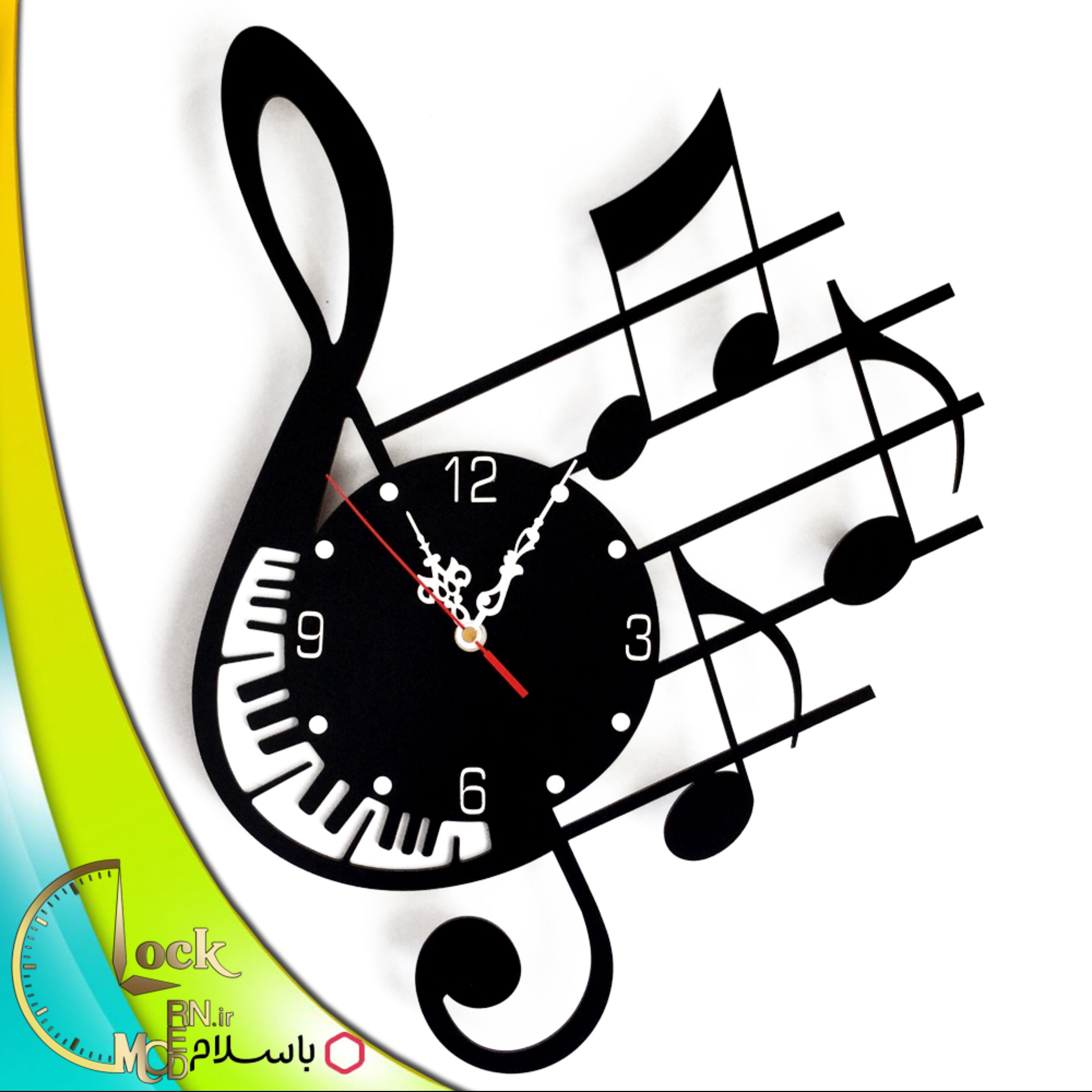 ساعت دیواری طرح سل موسیقی کد 66
