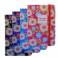 دفترچه یادداشت سایز کوچک طرح گل رنگ مشکی