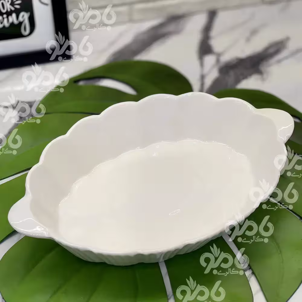 کاسه سرامیکی سفید لب چین بیضی 532