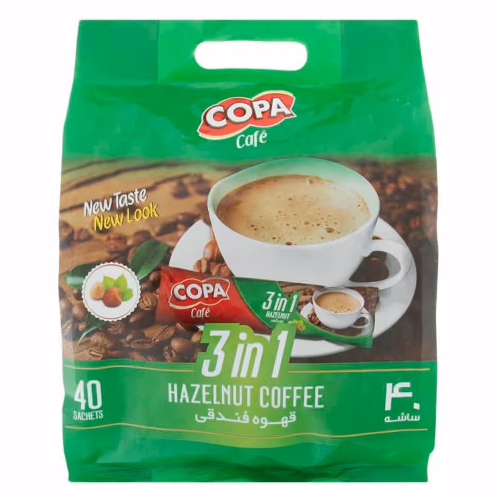 قهوه فندق کیسه ای مدل 3 × 1 کوپا ( 40 ساشه ) ( 18 گرمی )