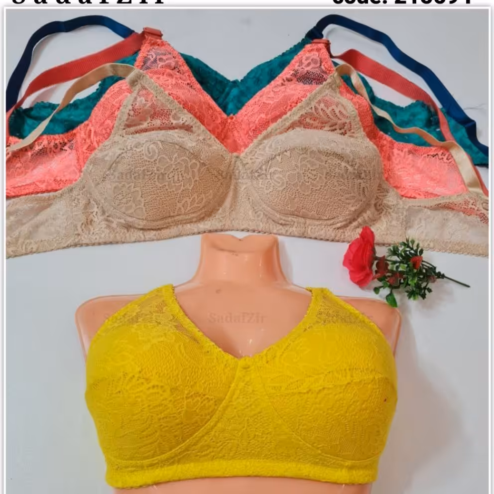 سوتین دانتل اسفنجی 12 عددی سایز 70_75_80_85