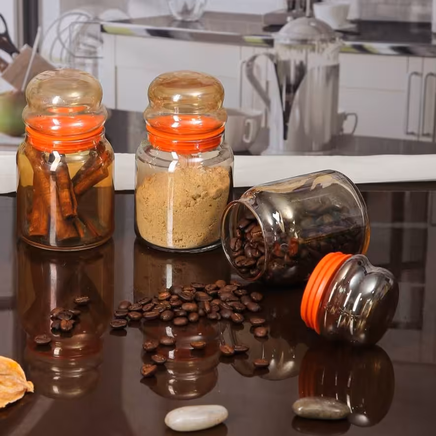 جا ادویه 3تایی  شیشه شامپاینای شیشه ترک