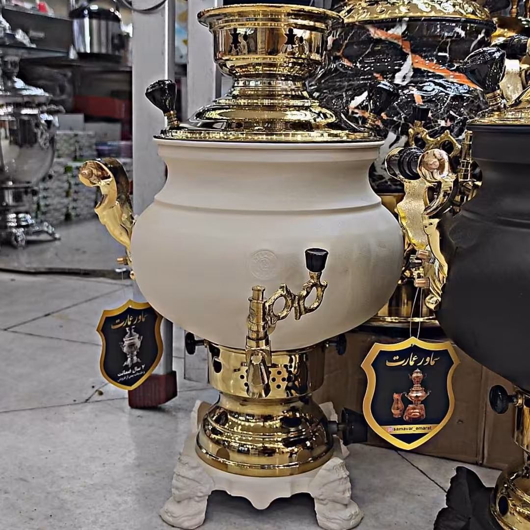 سماور رنگی 6 لیتر  ضمانتی جنس ضخیم رنگ ثابت تنوره دار