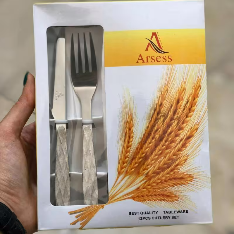 کارد و چنگال الیاف گندم 12 عددی با ارسال رایگان