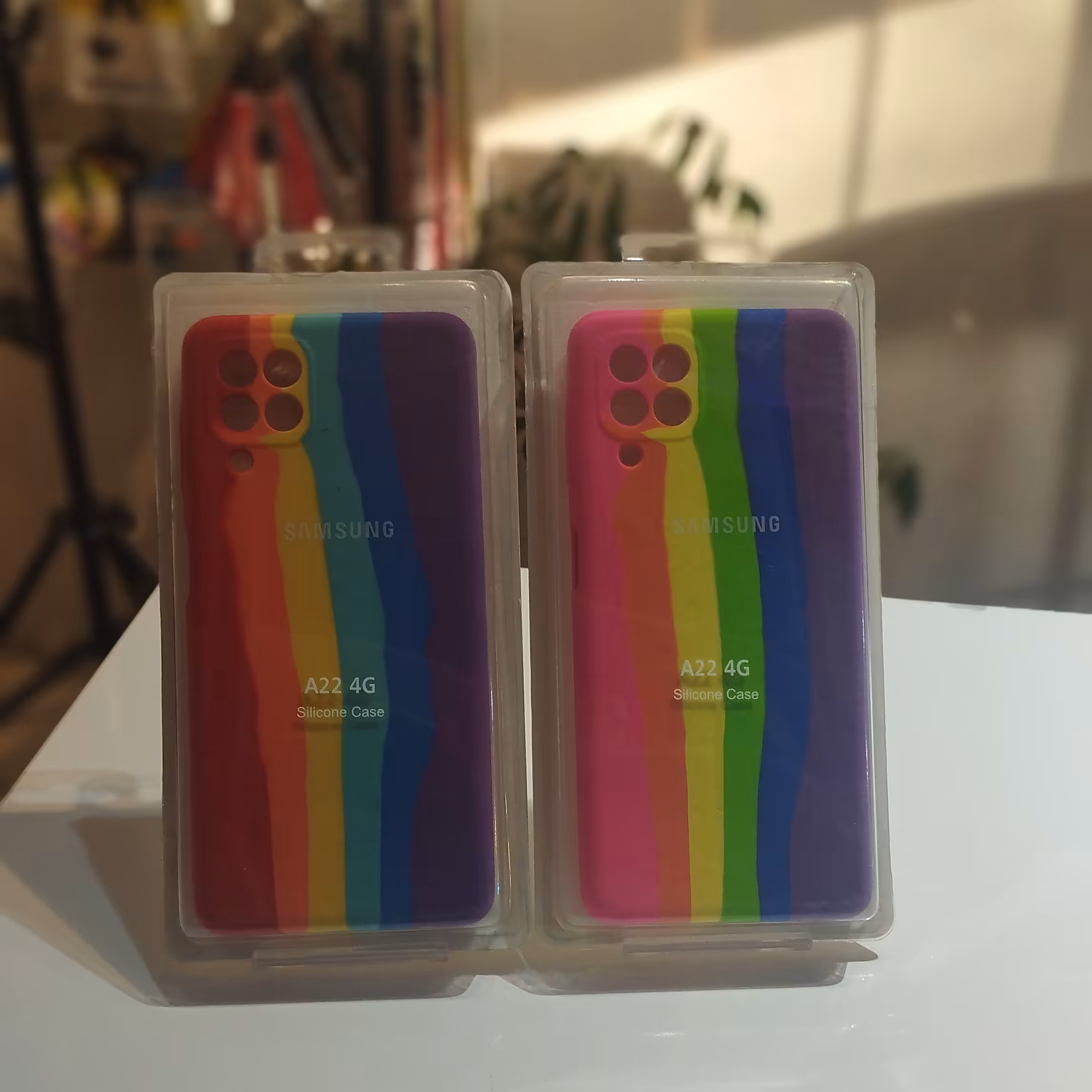 کاور سیلیکونی رنگین کمانی اورجینال پاکنی مناسب برای گوشی سامسونگ A22-4G