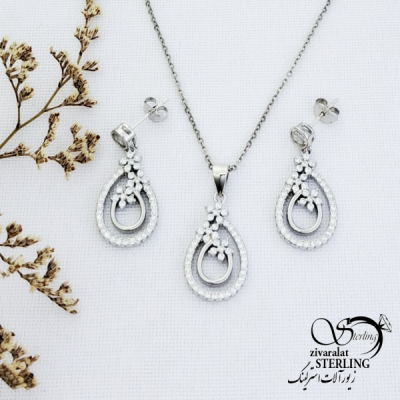 نیمست نقره آویز اشکی با عیار 925 کد 13241