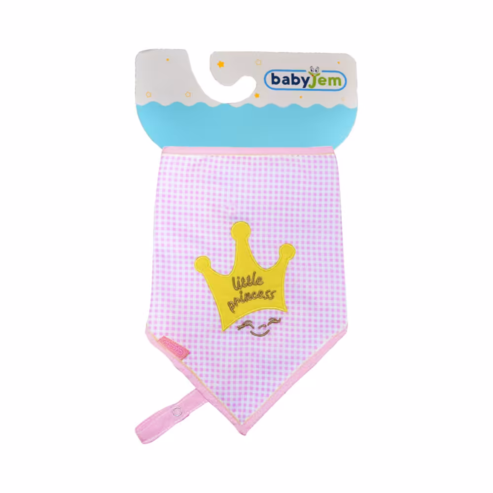 پیشبند حوله ای نوزادی بی بی جم BabyJem همراه با بند پستانک