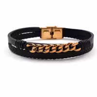 دستبند چرم کارتیر رزگلد