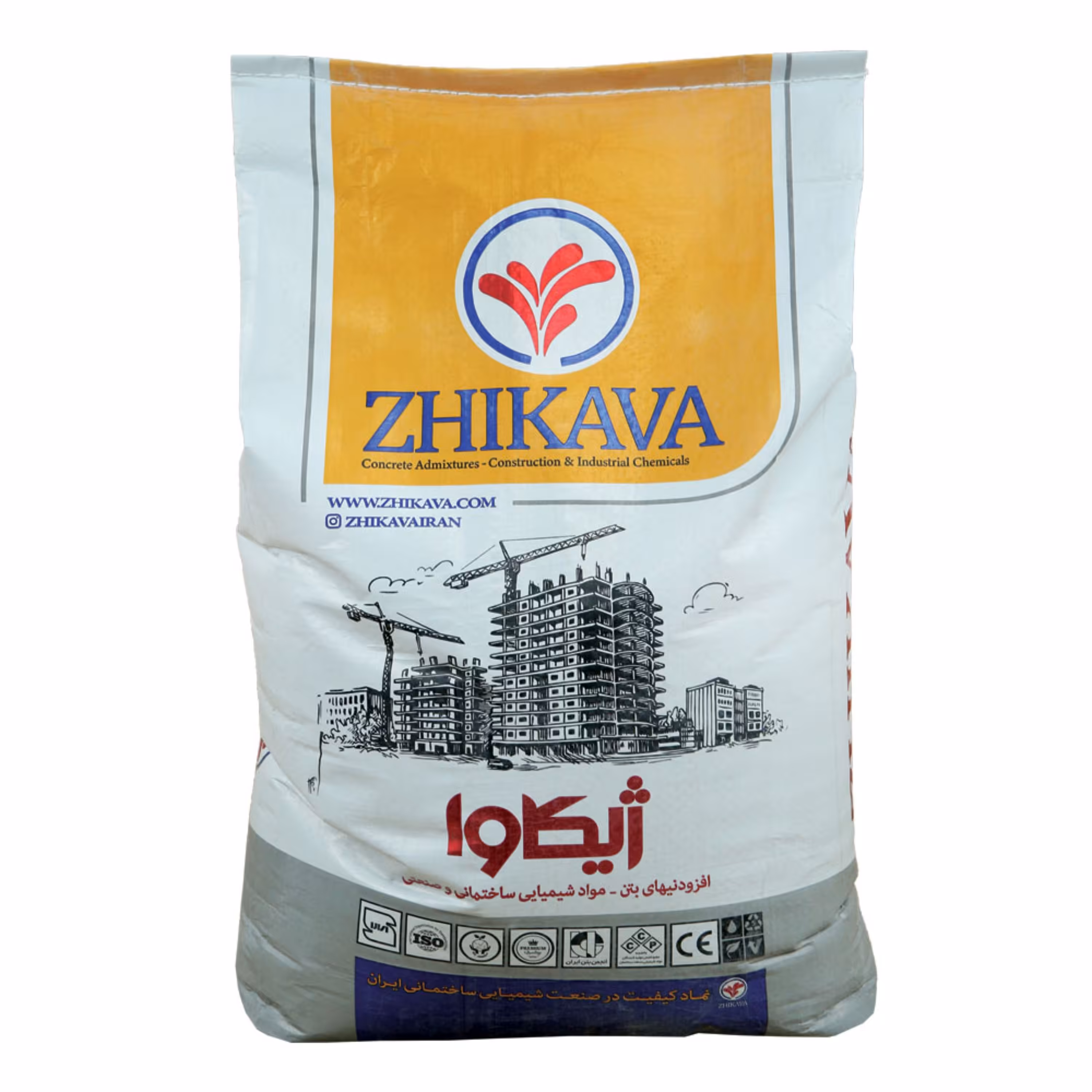 واتر پروف پودری بتن ژیکاوا مدل ZWP-P (وزن20کیلوگرم)-ارسال باربری پس کرایه