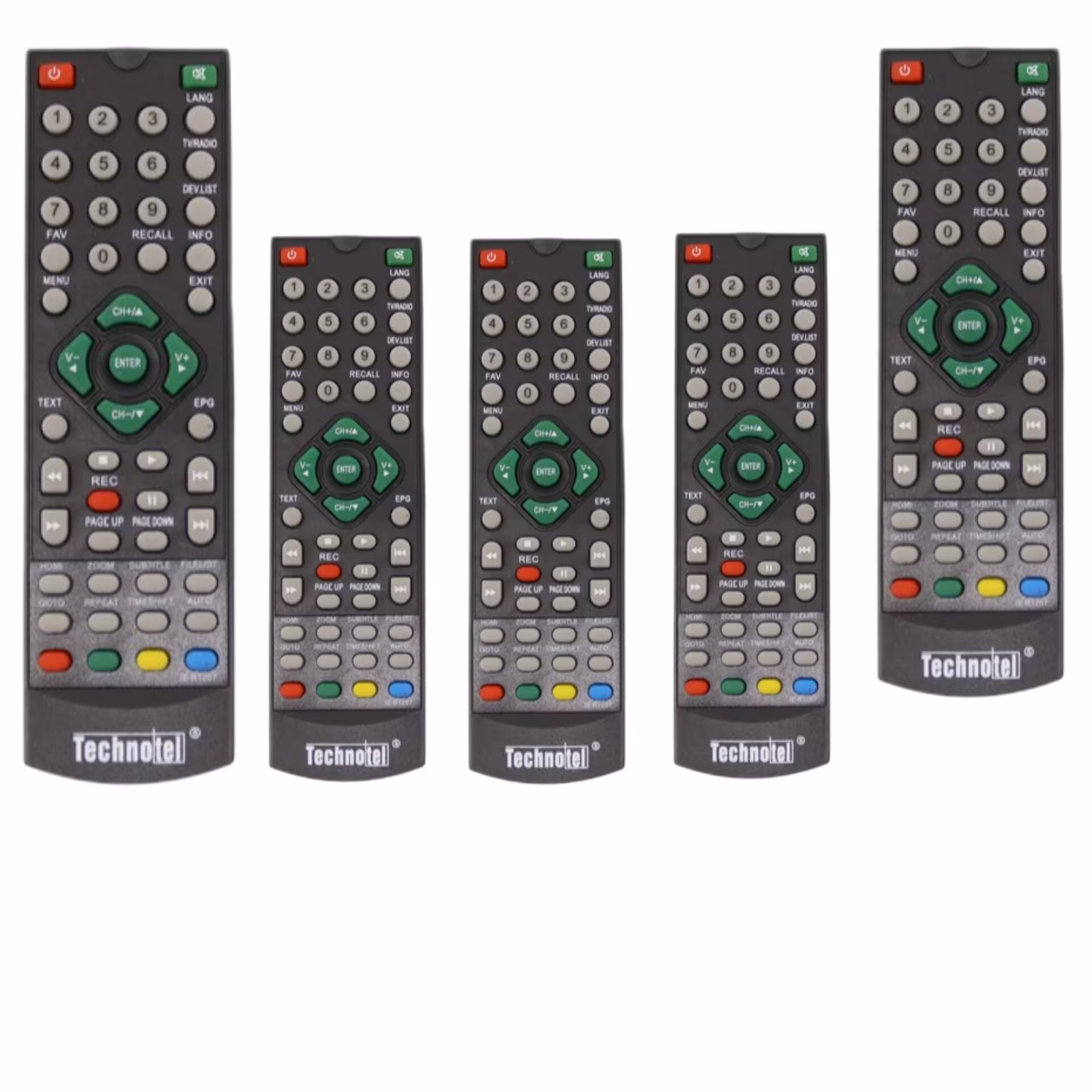 ریموت کنترل گیرنده دیجیتال تکنوتل دکمه سبز technotel بسته پنج عددی فروش عمده الکتوبکا کد 931