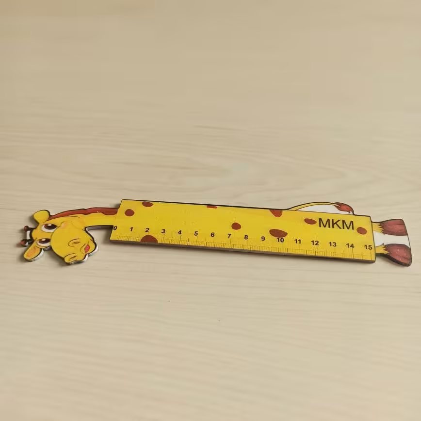 خط کش 15 سانتی چوبی - mdf - زرافه