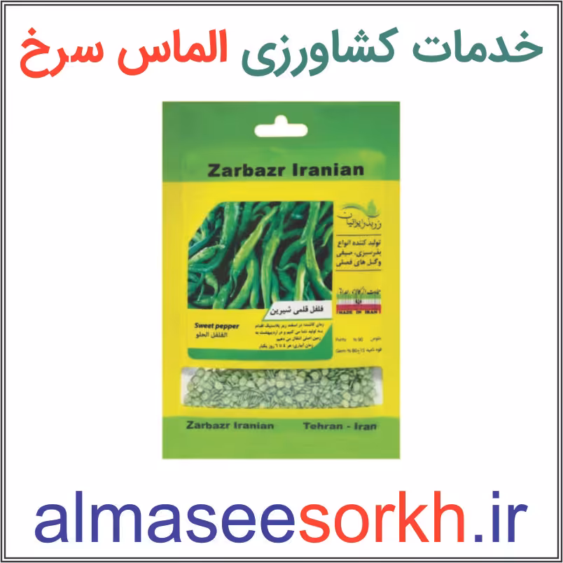 بذر فلفل قلمی شیرین زر بذر ایرانیان | گیاه پزشکی الماس سرخ