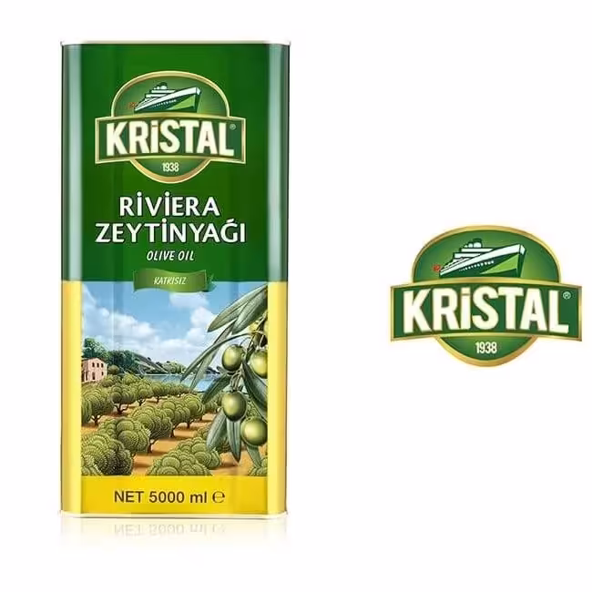 روغن زیتون کریستال اصل ترکیه 5 لیتری فرابکر بدون بو Kristal Olive oil 