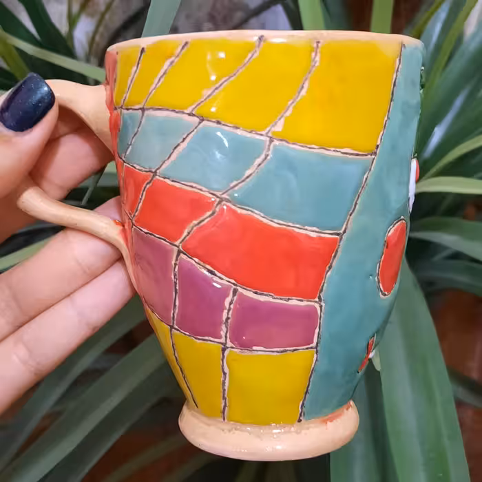 لیوان ماگ میناکاری شده فانتزی طرح اختاپوس