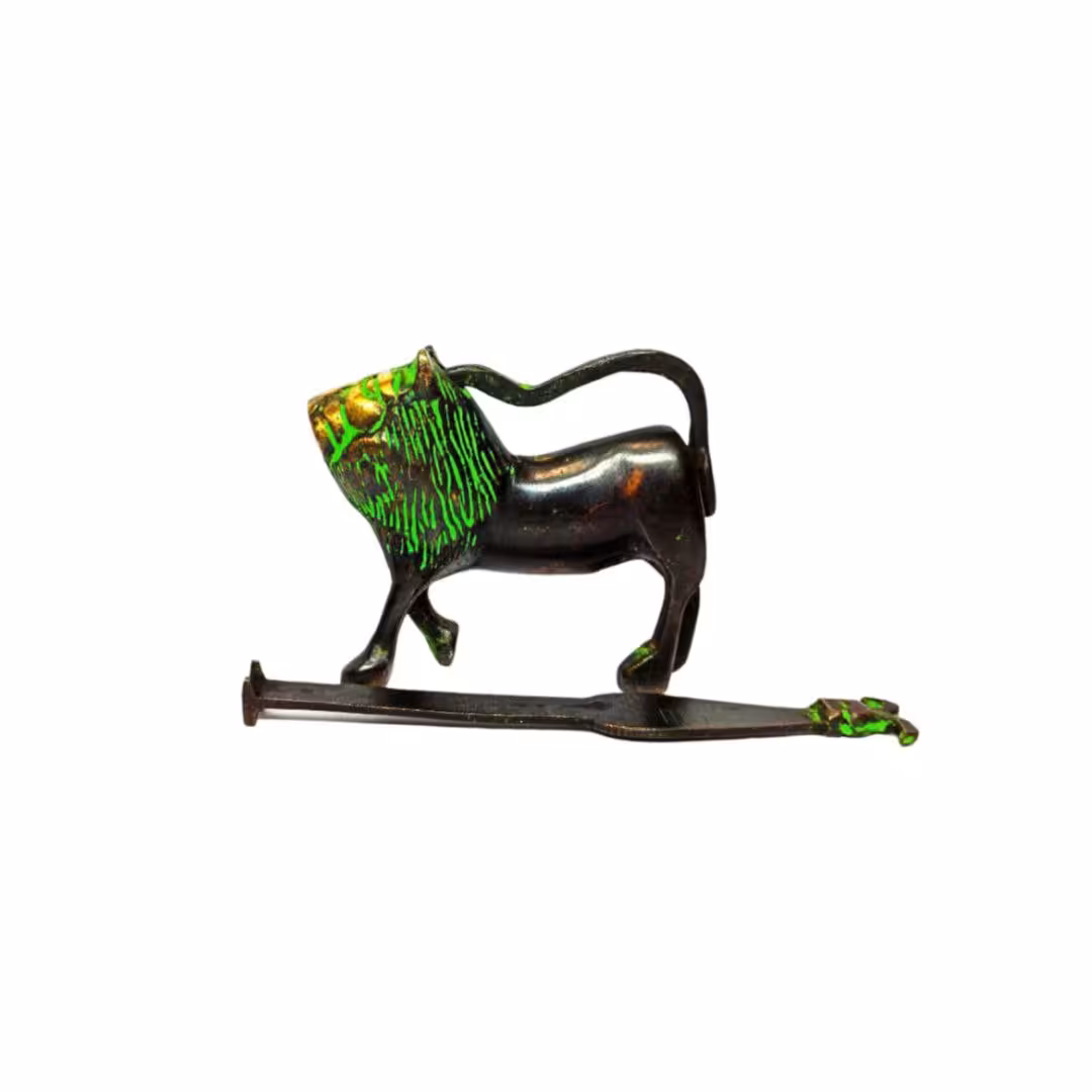 قفل برنجی هندی حیوانات مدل شیر 