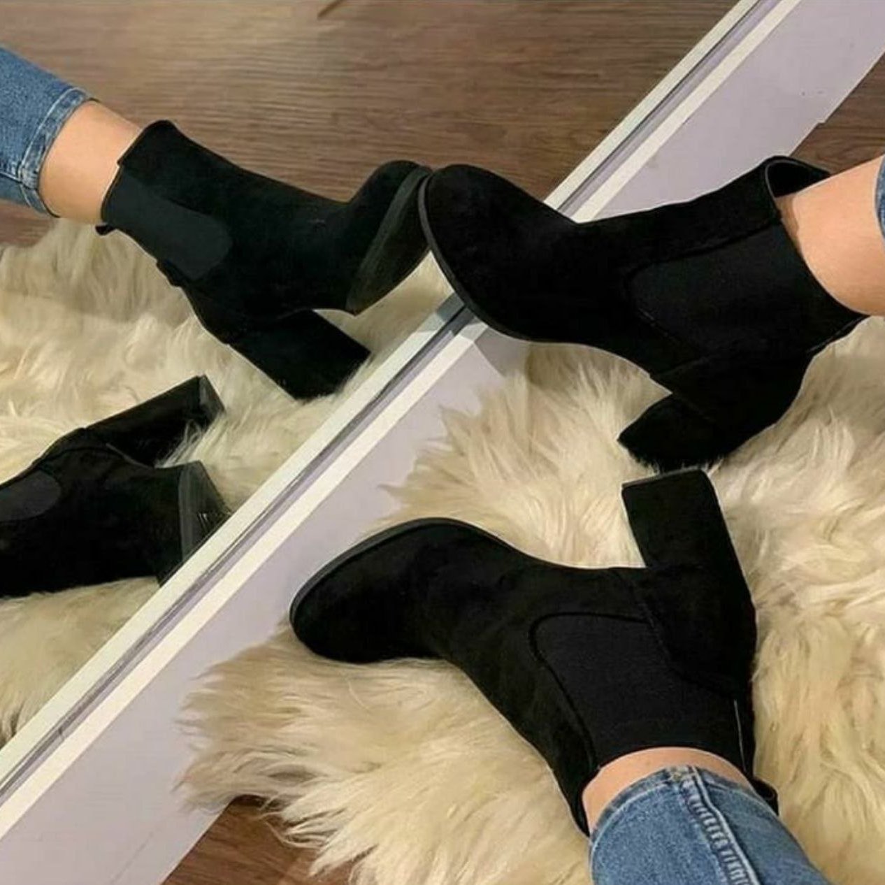 نیم بوت پاشنه 5 سانتی شیک و راحت حراج تک سایز