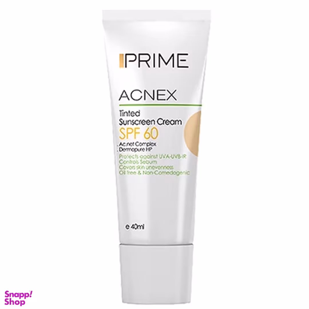 کرم ضد آفتاب رنگی پریم مدل Acnex SPF60 حجم 40 میلی لیتر