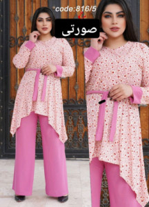 تونیک شلوار کمربندی گلریز 816