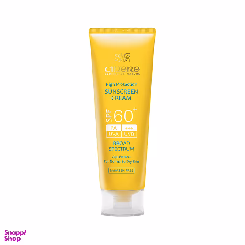 کرم ضد آفتاب بی رنگ سینره مدل SPF60 مناسب انواع پوست حجم 50 میلی لیتر