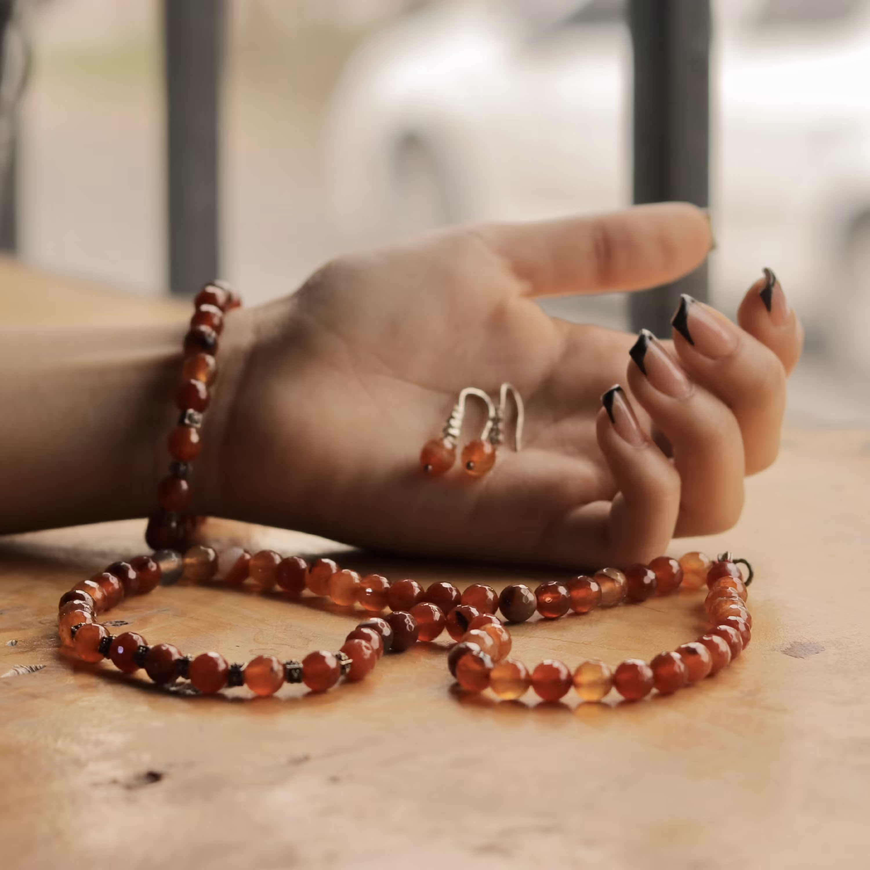 نیم ست عقیق و نقره