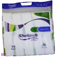 دستمال کاغذی 100برگ شکوه مدل Simple Flower بسته 10 عددی