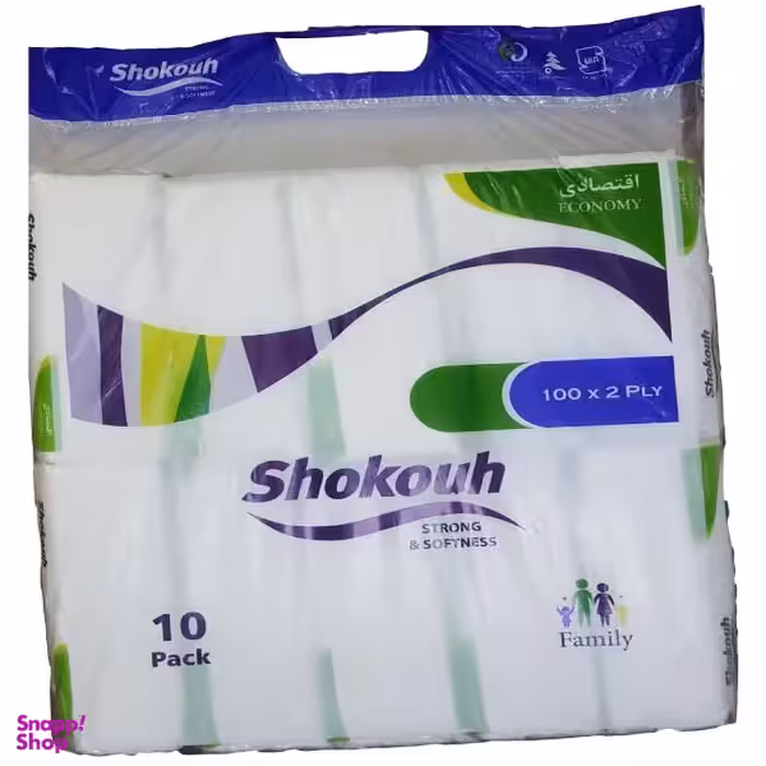 دستمال کاغذی 100برگ شکوه مدل Simple Flower بسته 10 عددی