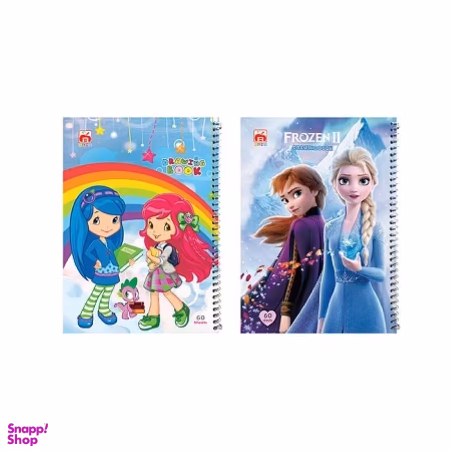 دفتر نقاشی 100 برگ سیمی طلقی کارتونی کد 7165