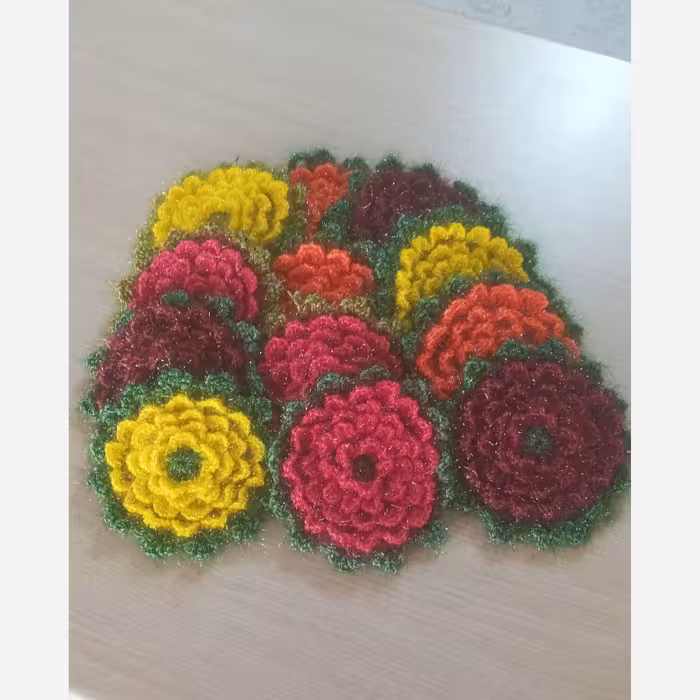 اسکاج و آویز  آشپزخانه طرح گل در رنگ های مختلف 