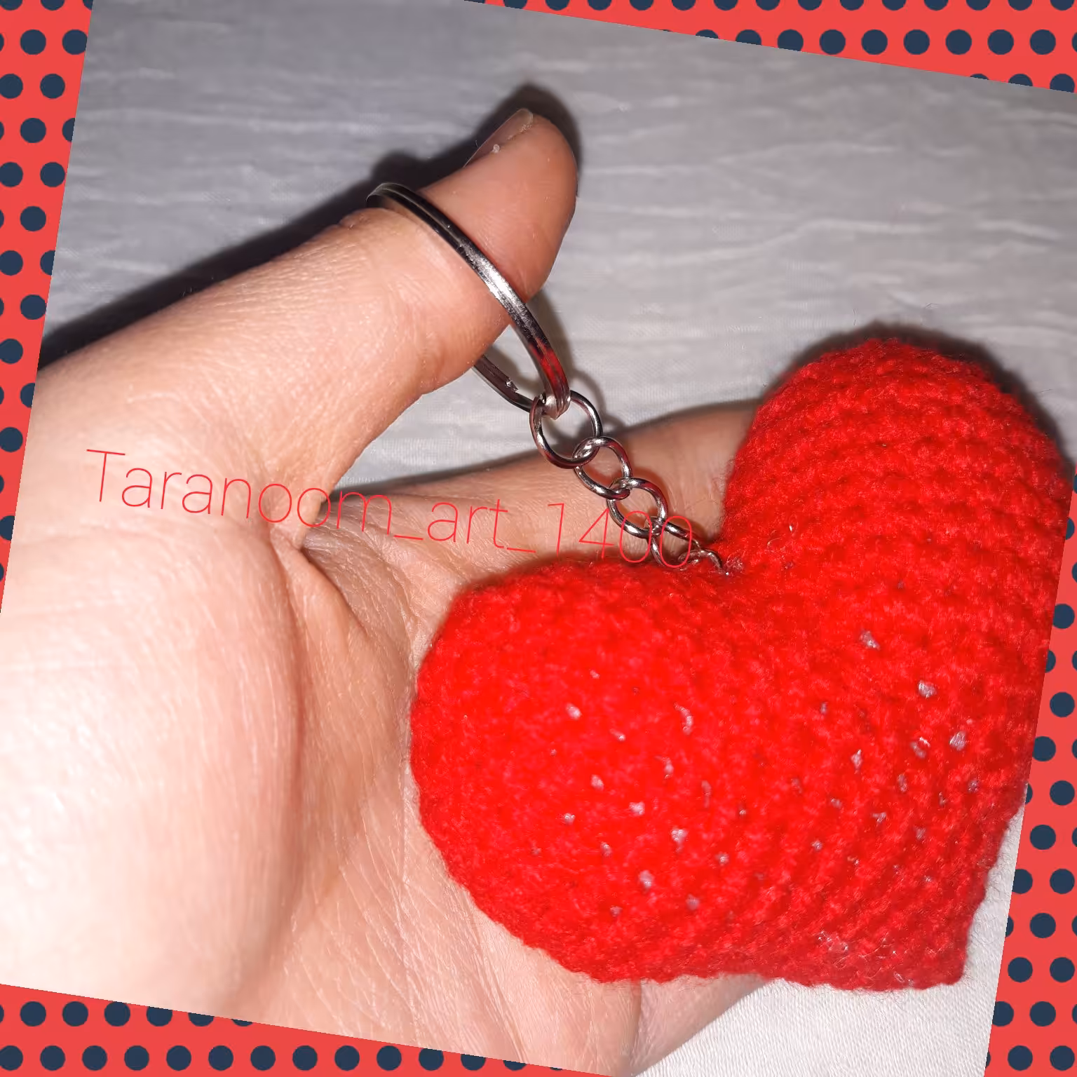 آویز کیف (جاکلیدی)قلب قرمز