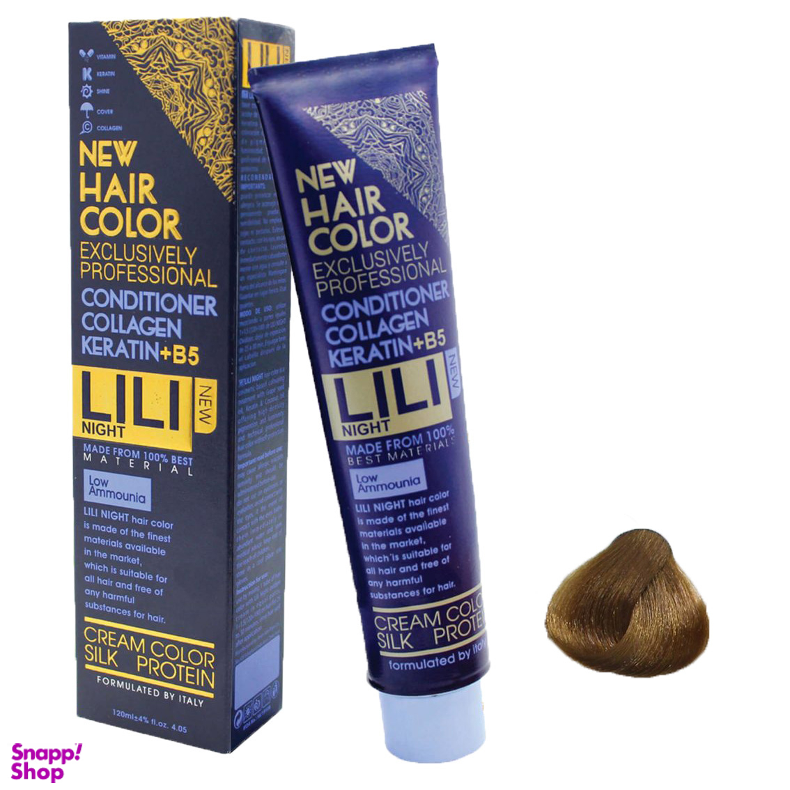 رنگ مو کم آمونیاک لی لی نایت (Lili Night) شماره G7 رنگ بلوند طلایی تیره حجم 120 میلی لیتر
