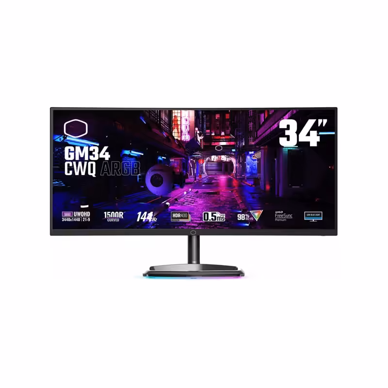 مانیتور کولر مستر GM34-CWQ ARGB سایز 34 اینچ