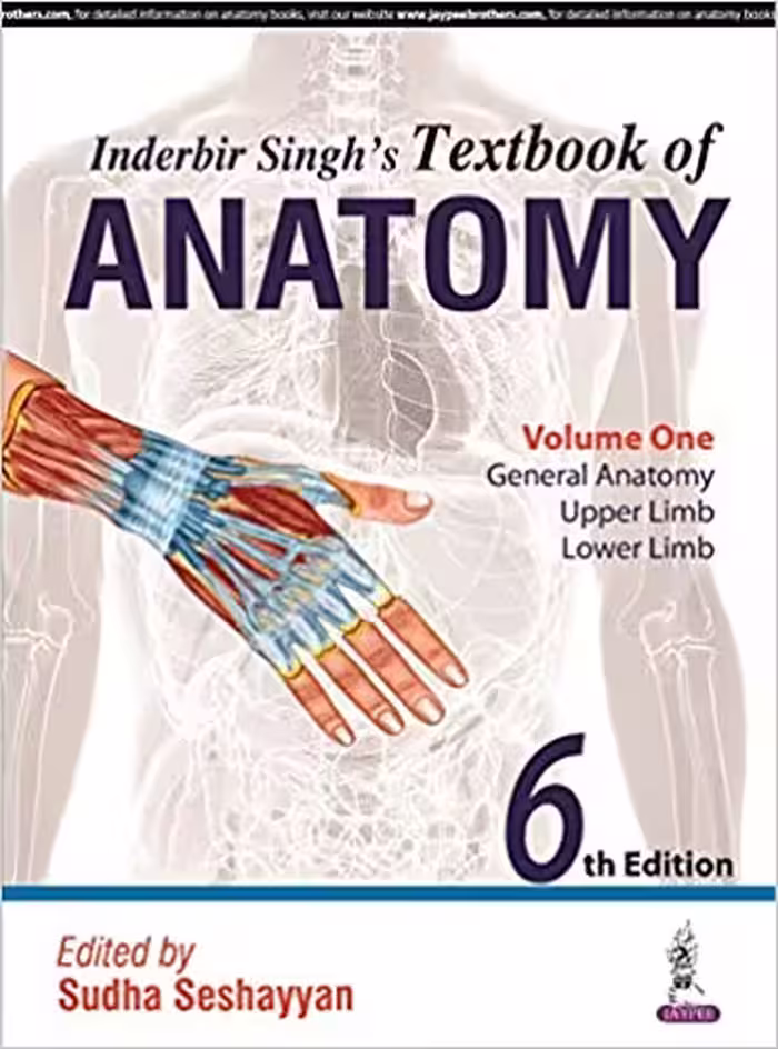 󾕇 دانلود کتاب Inderbir Singh'S Textbook Of Anatomy General Anatomy, Upper Limb, Lower Limb, 6th ed, 2016 - دانلود کتاب های دانشگاهی