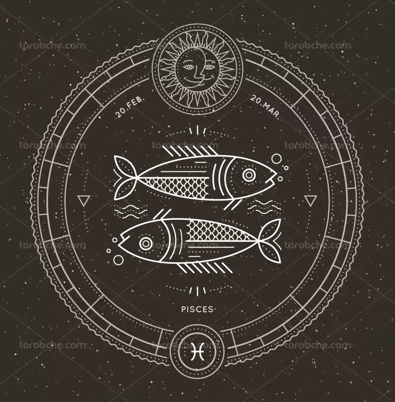 وکتور نماد زودیاک اسفند | گرافیک با طعم تربچه