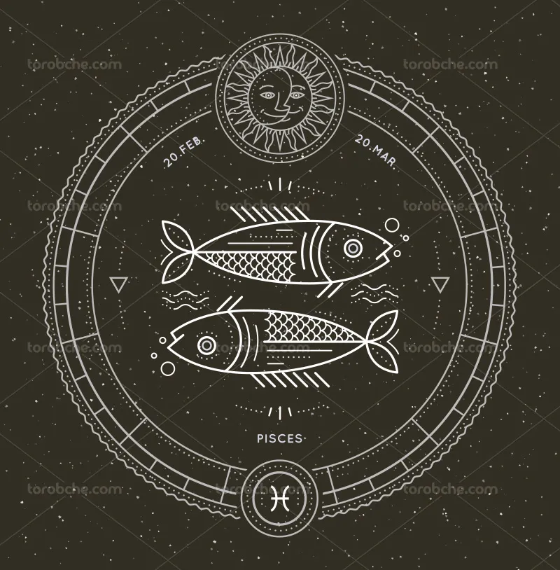 وکتور نماد زودیاک اسفند | گرافیک با طعم تربچه