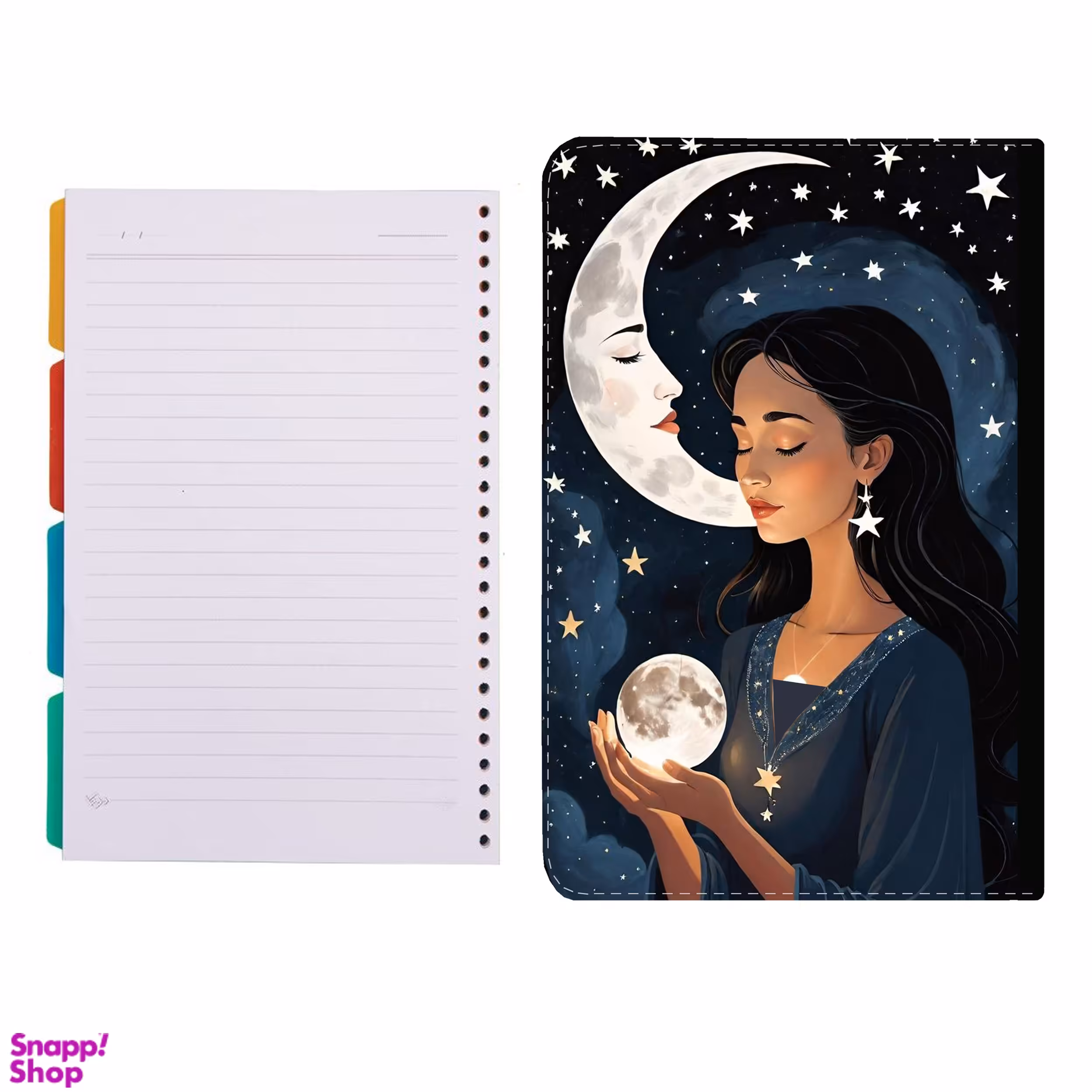 کلاسور طرح دختر و ماه کد 28 به همراه کاغذ کلاسور