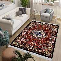 فرش نقشه ترنج و گل رنگ قرمز WA-1770