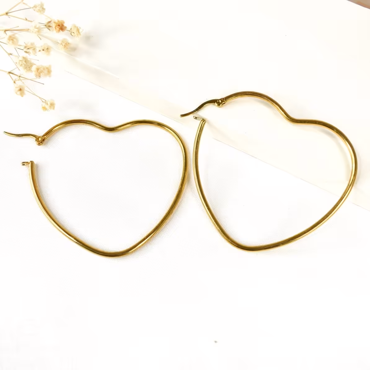 گوشواره استیل قلب بزرگ کد8305